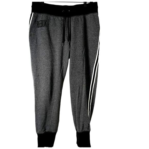 REEBOK‎ Women's grey jogger/loungewear/pants wi/white side stripe Sz Large - Picture 3 of 7